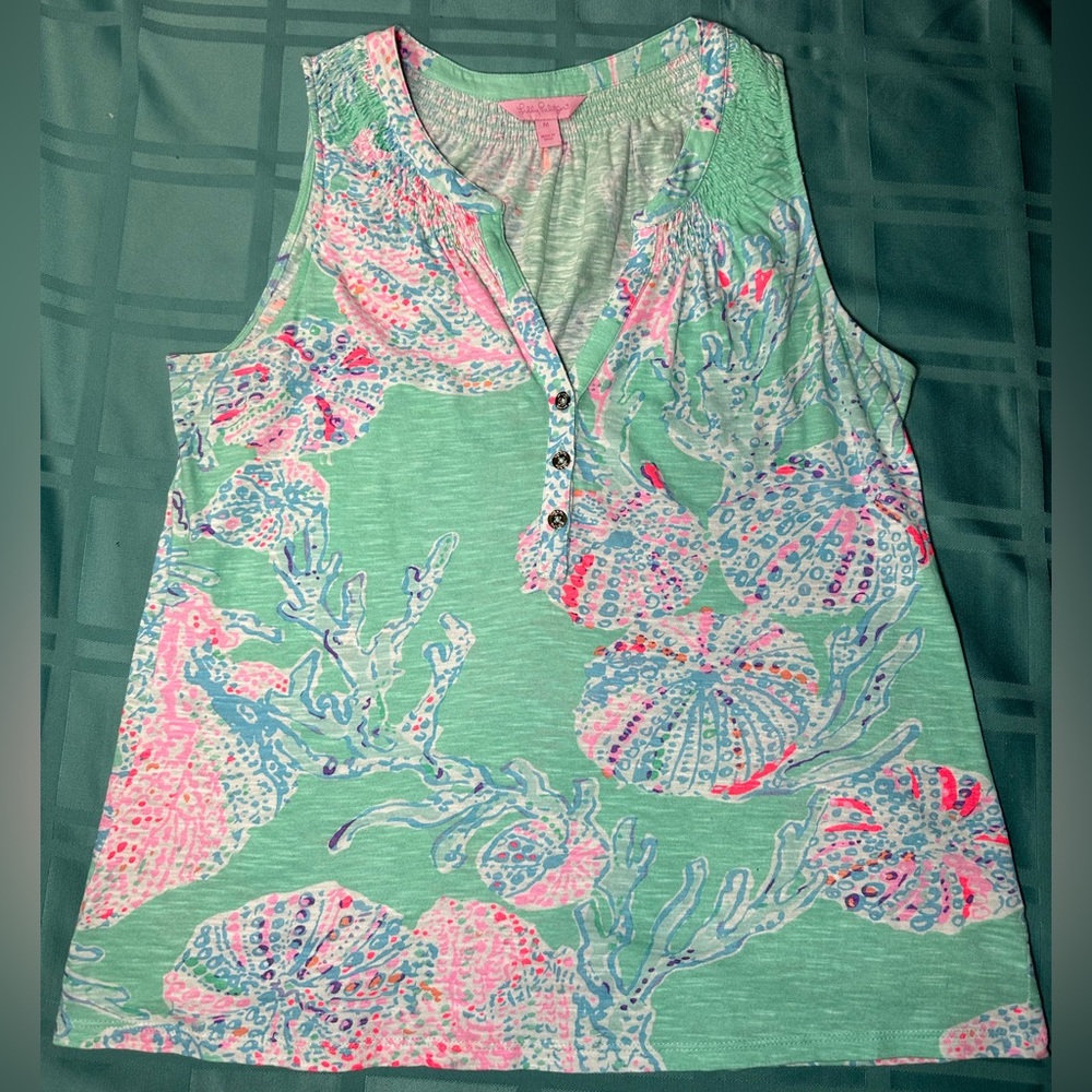 Lilly Pulitzer Minty Fresh Fan Sea Essie Top